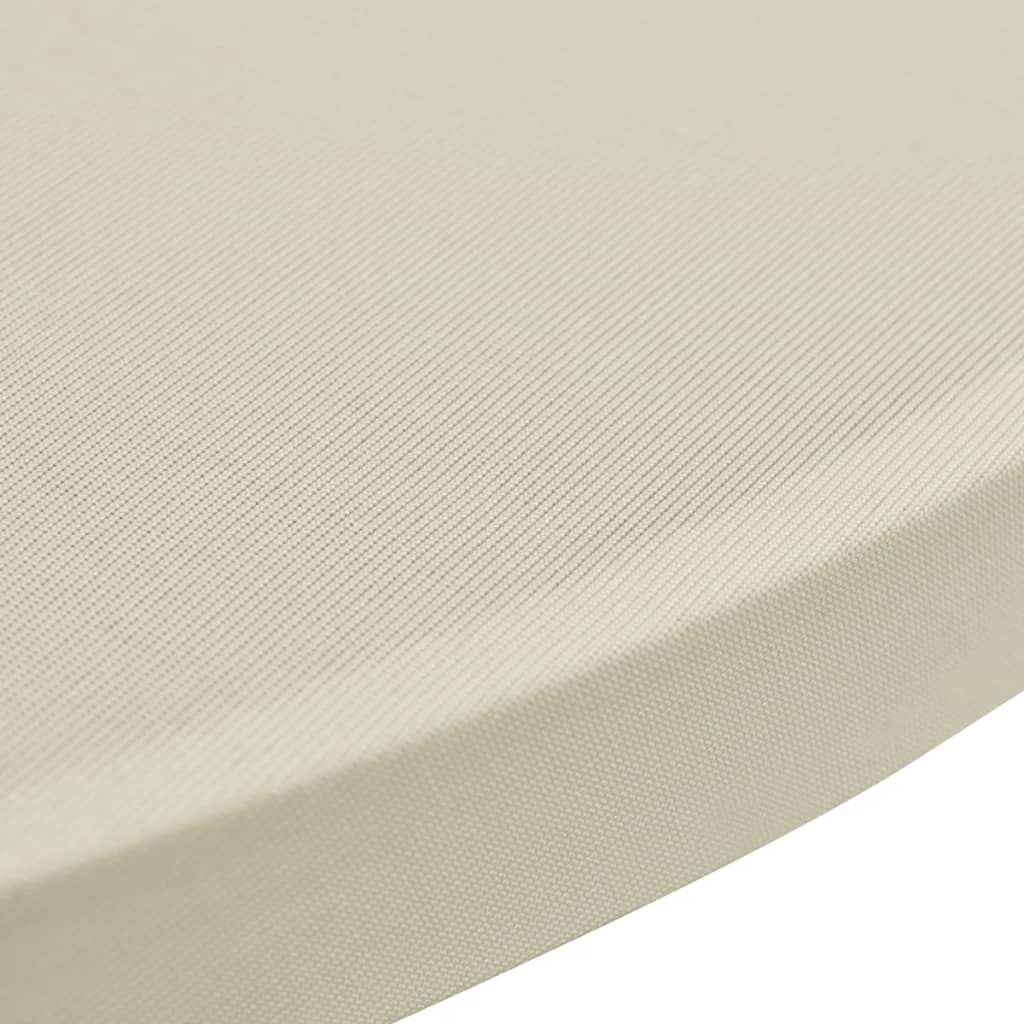 Copritavolo ?70 cm Crema Tessuto elasticizzato 2 pezzi