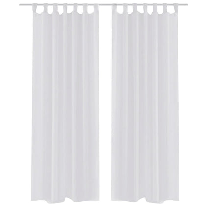 Tenda Trasparente di Voile Bianca 140 x 175 cm 2 pz