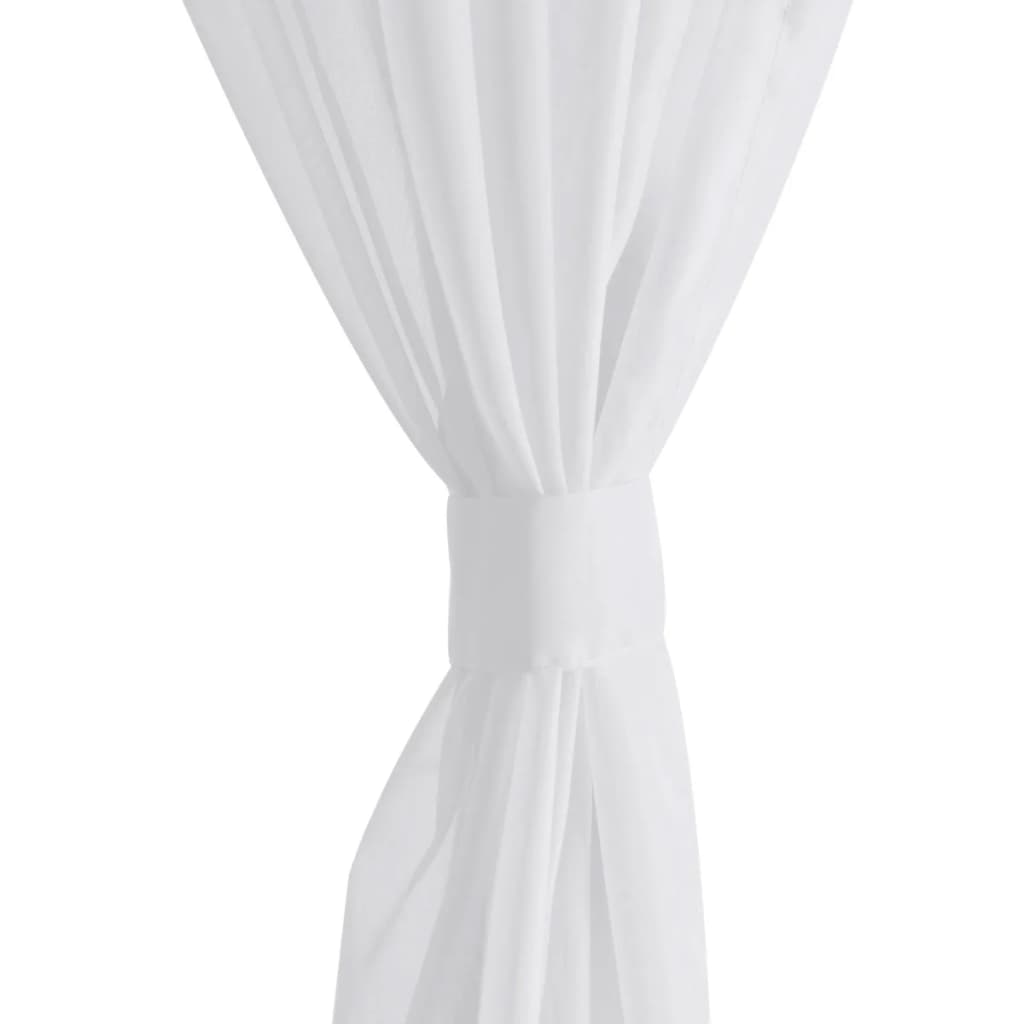 Tenda Trasparente di Voile Bianca 140 x 175 cm 2 pz