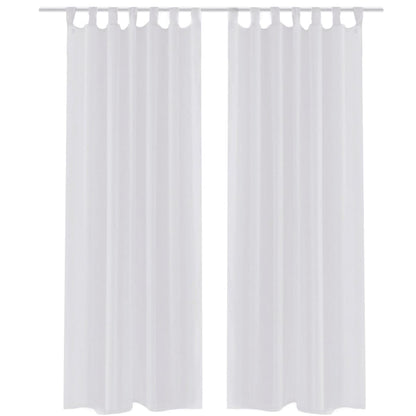 Tende Trasparenti di Voile Bianco 140 x 245 cm 2 pz