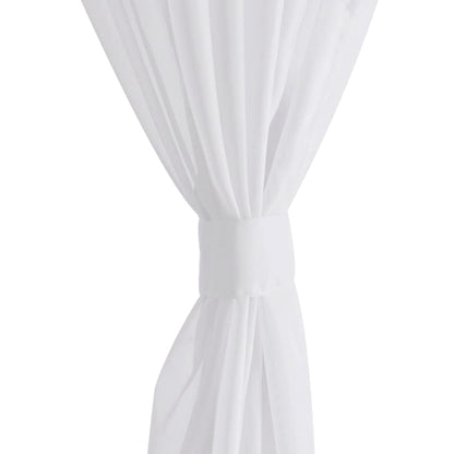 Tende Trasparenti di Voile Bianco 140 x 245 cm 2 pz