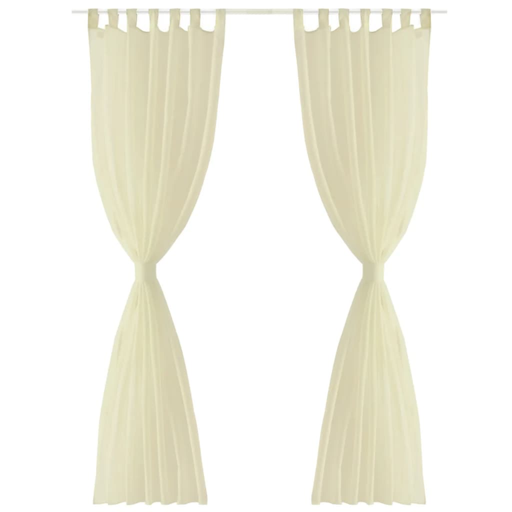 Tende Trasparenti 2 pz Crema 140 x 175 cm