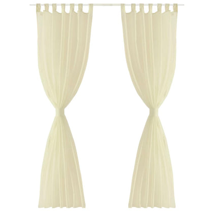 Tenda Trasparente Colore Crema 140 x 225 cm 2 pezzi