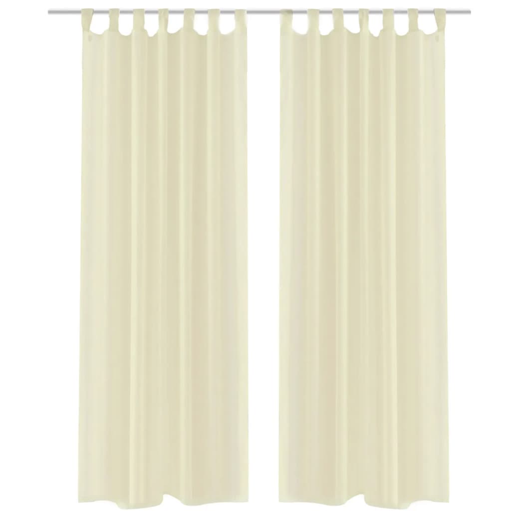 Tende Trasparenti 2 pz Crema 140 x 245 cm
