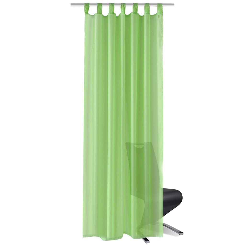 Tende Trasparenti 2 pz Verde Mela 140 x 175 cm