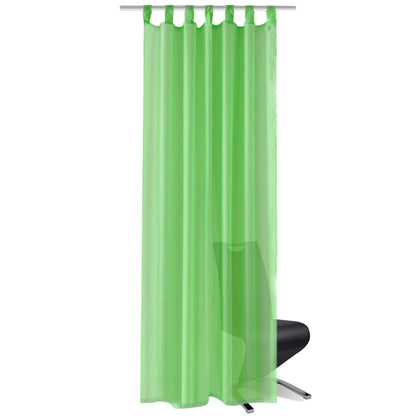 Tende Trasparenti 2 pz Verde Mela 140 x 175 cm