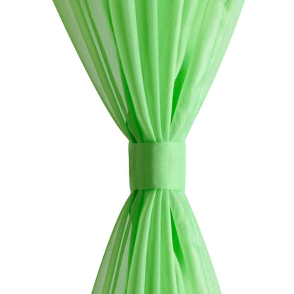 Tende Trasparenti 2 pz Verde Mela 140 x 175 cm