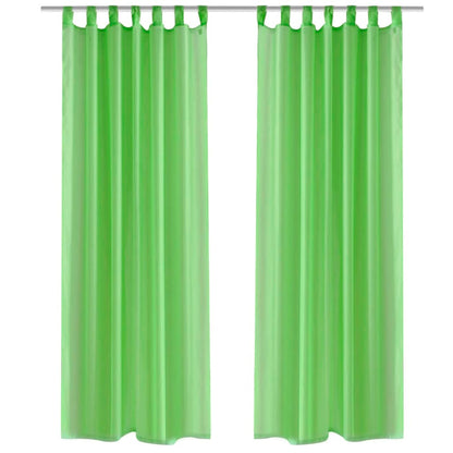 Tende Trasparenti 2 pz Verde Mela 140 x 225 cm