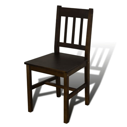 Set Tavolo da Pranzo con 4 Sedie Marrone