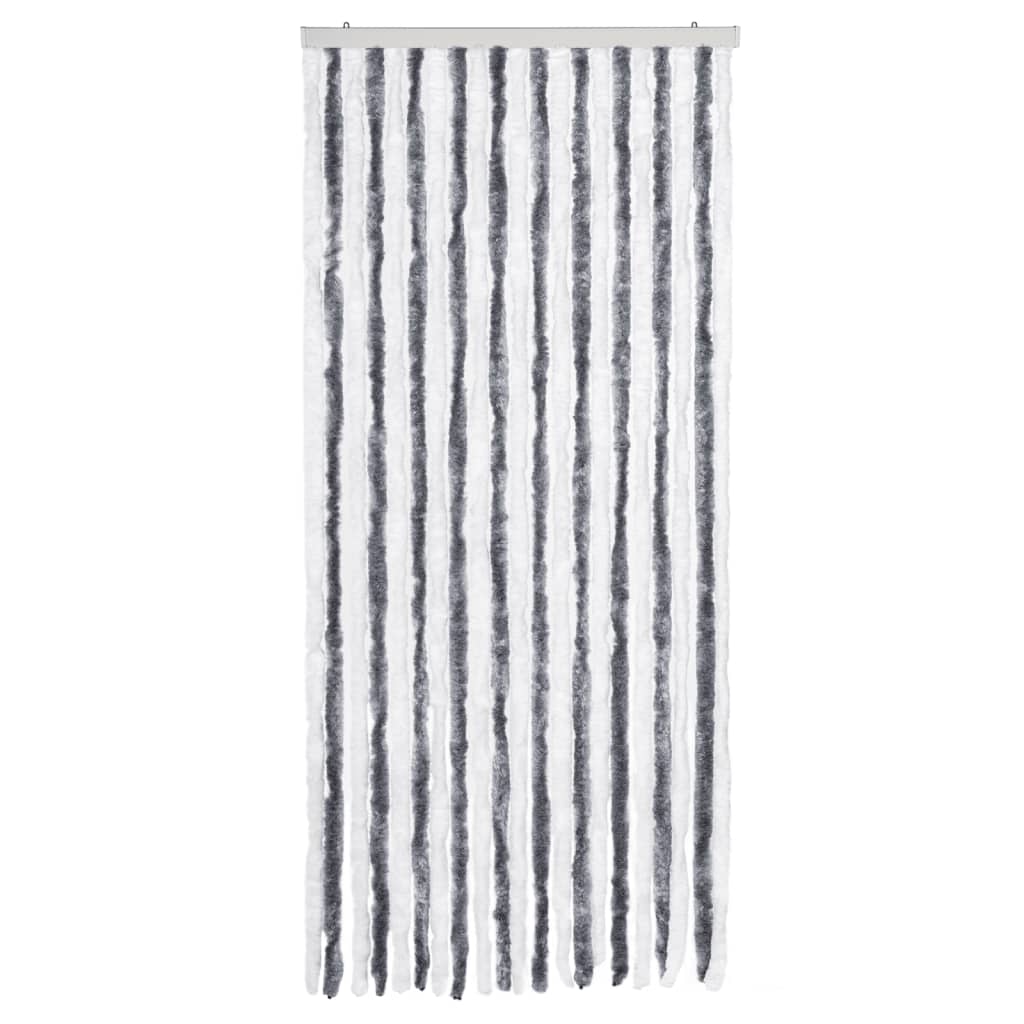 Zanzariera Grigio e Bianco 90x220 cm Ciniglia