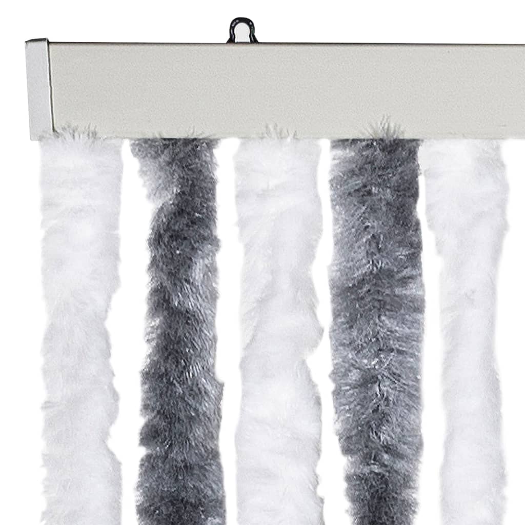 Zanzariera Grigio e Bianco 90x220 cm Ciniglia