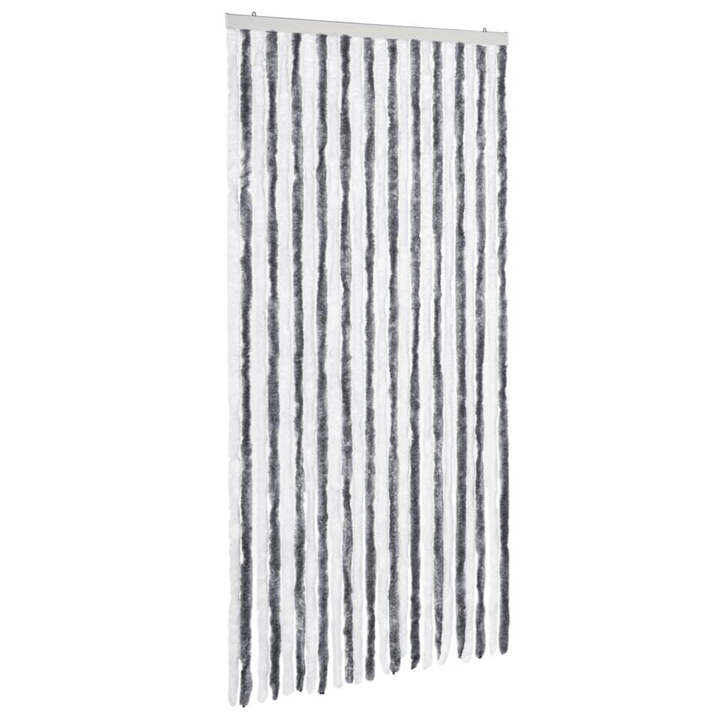 Zanzariera Grigio e Bianco 100x220 cm Ciniglia