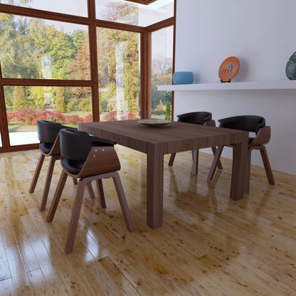 Sedie da Pranzo 4 pz in Legno Curvato e Similpelle