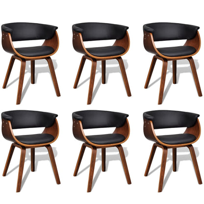 Sedie da Pranzo 6 pz in Legno Piegato e Similpelle