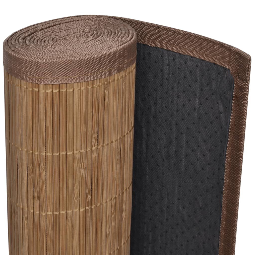 Tappeto Rettangolare in BambÃƒÂ¹ Marrone 80 x 200 cm