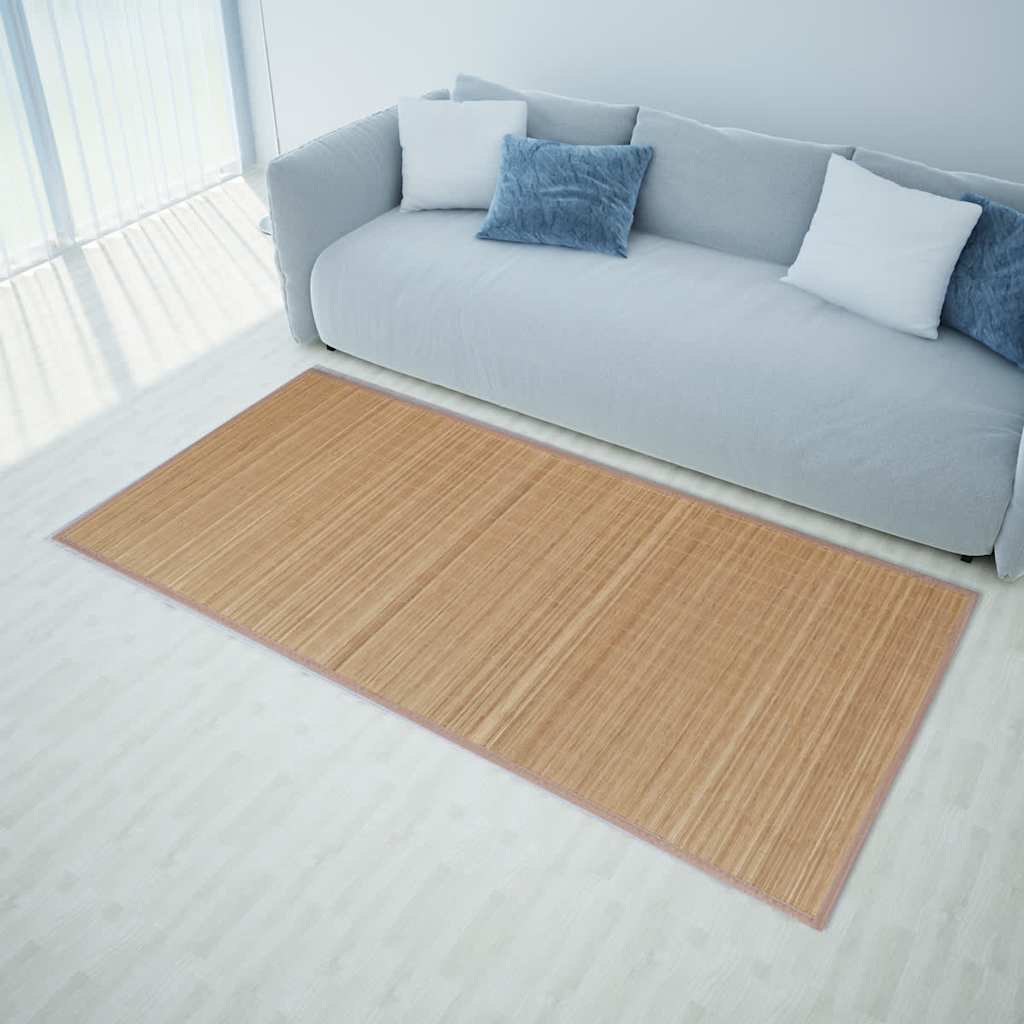 Tappeto Rettangolare in BambÃƒÂ¹ Marrone 80 x 200 cm