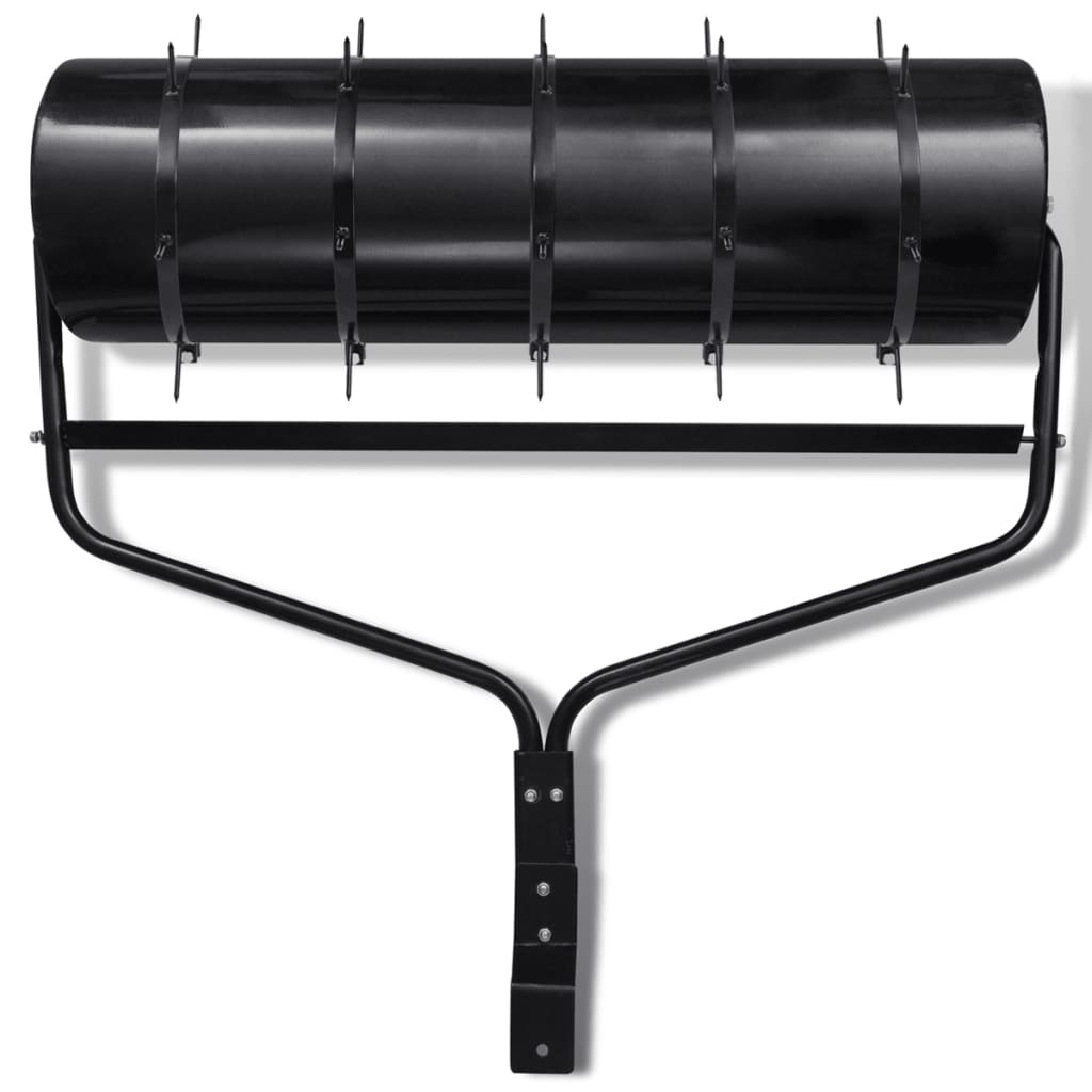 Rullo da Giardino e Prati Nero con Aeratore a 5 Punte 30 cm