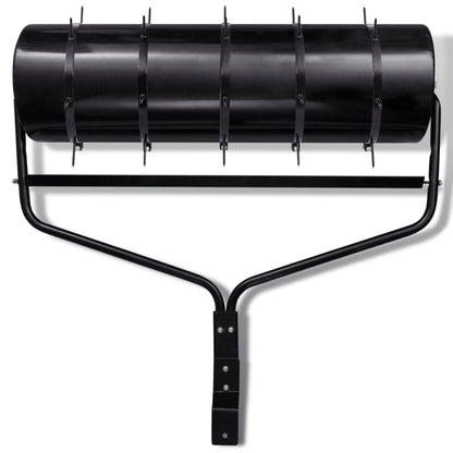 Rullo da Giardino e Prati Nero con Aeratore a 5 Punte 30 cm