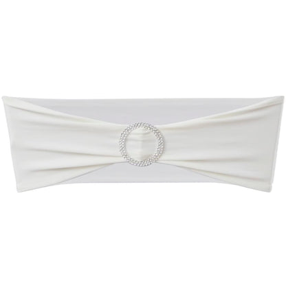 Fascia Elasticizzata Crema Decorativa Sedia con Fibbia Diamante 25 pz