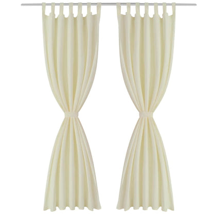 Tende Micro-Raso Crema 2 pezzi con Occhielli 140 x 245 cm
