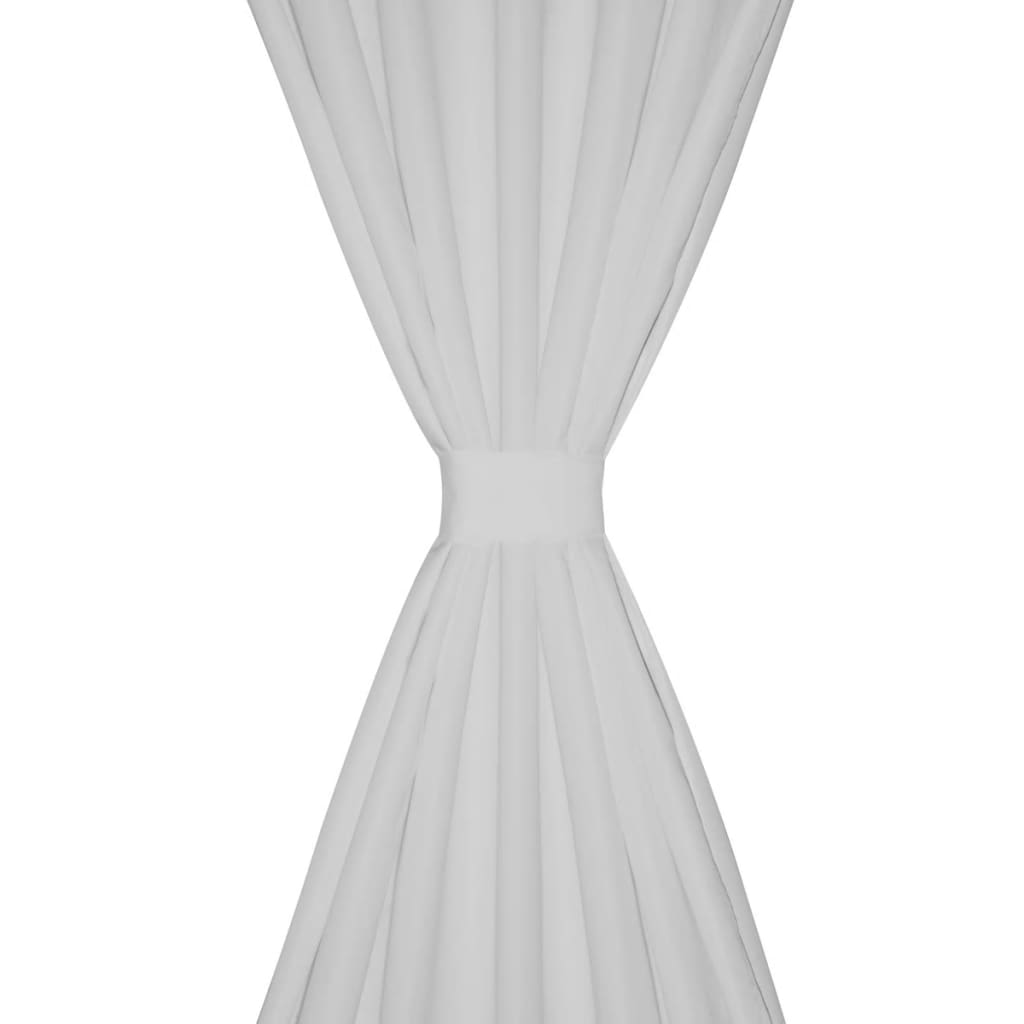 Tende in Micro-Raso Bianche 2 pz con Occhielli 140 x 225 cm