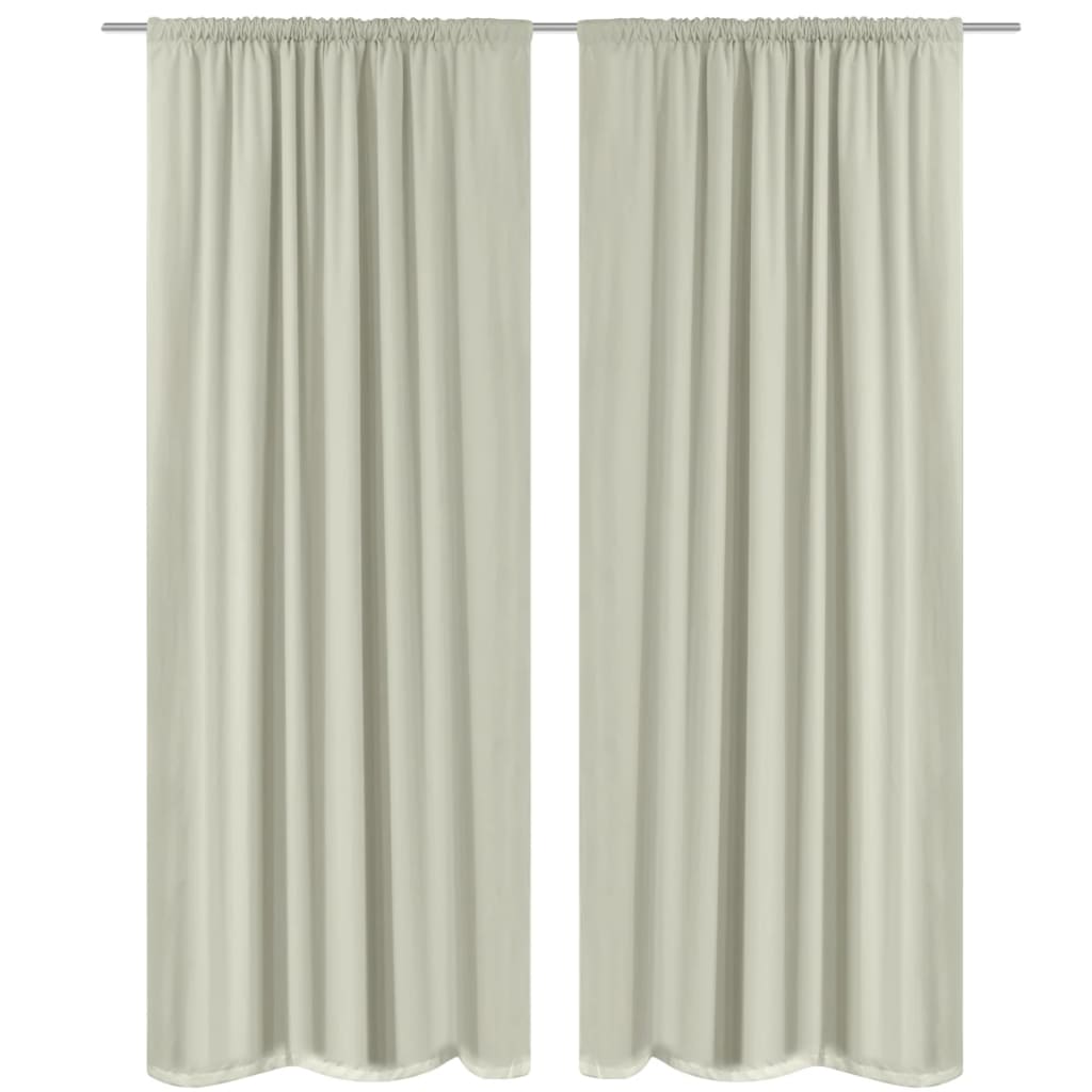 Tende Oscuranti 2 Strati 2 pz 140x245cm Crema Risparmio Energia