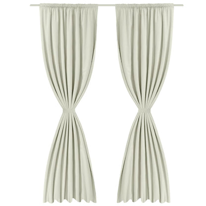 Tende Oscuranti 2 Strati 2 pz 140x245cm Crema Risparmio Energia