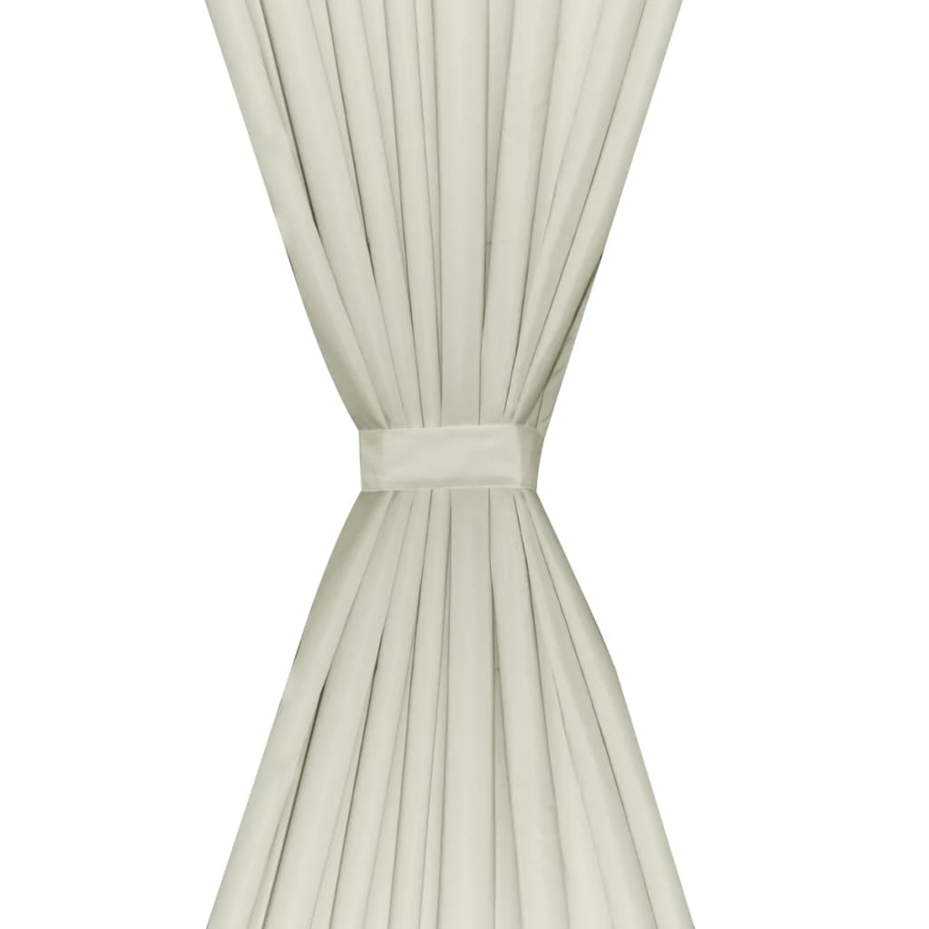 Tende Oscuranti 2 Strati 2 pz 140x245cm Crema Risparmio Energia