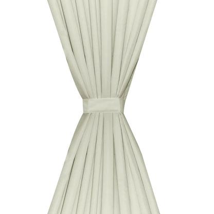 Tende Oscuranti 2 Strati 2 pz 140x245cm Crema Risparmio Energia