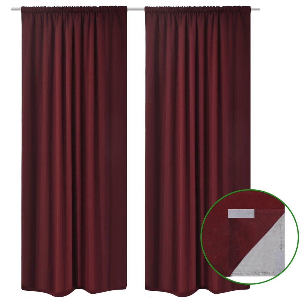 Tende Oscuranti 2 Strati 2 pz 140 x 245 cm Bordeaux