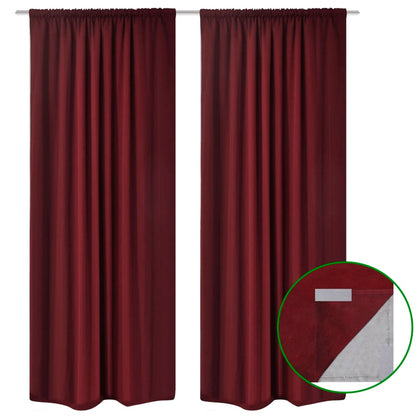 Tende Oscuranti 2 Strati 2 pz 140 x 245 cm Bordeaux