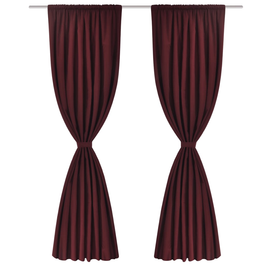 Tende Oscuranti 2 Strati 2 pz 140 x 245 cm Bordeaux