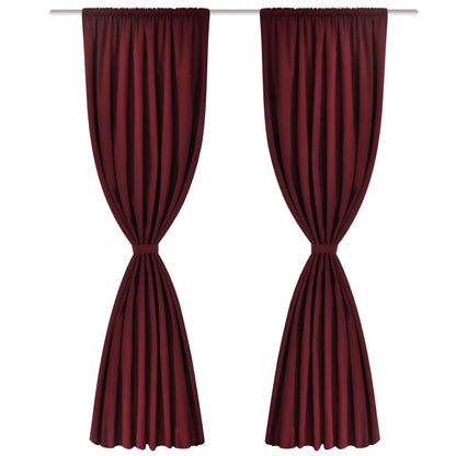Tende Oscuranti 2 Strati 2 pz 140 x 245 cm Bordeaux