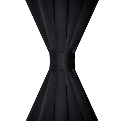 Tende Oscuranti Nere 2 pz con Orlo Ribattuto 135 x 245 cm