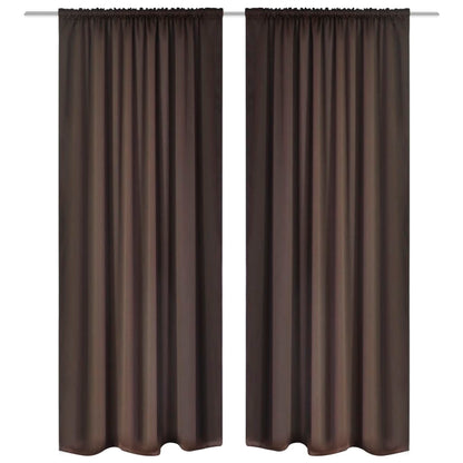 Tende Oscuranti con Testa a Fessura 2 pz Marroni 135x245 cm