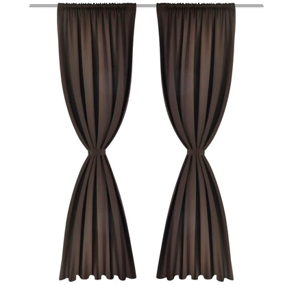 Tende Oscuranti con Testa a Fessura 2 pz Marroni 135x245 cm