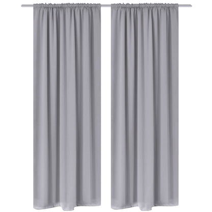 Tende Oscuranti con Testa a Fessura 2 pz Grigie 135x245 cm