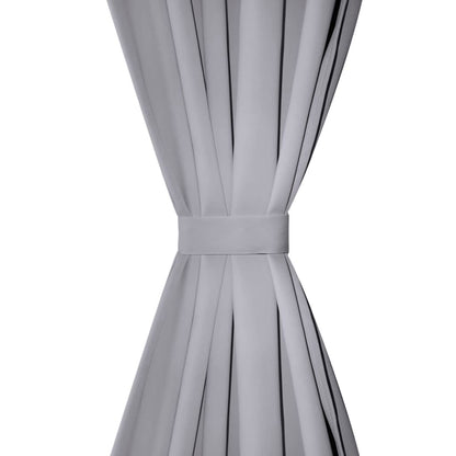 Tende Oscuranti con Testa a Fessura 2 pz Grigie 135x245 cm