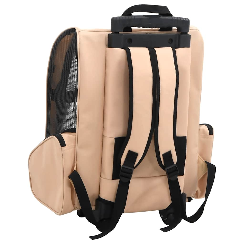 Trolley Trasportino per Animali Pieghevole Multifunzione Beige