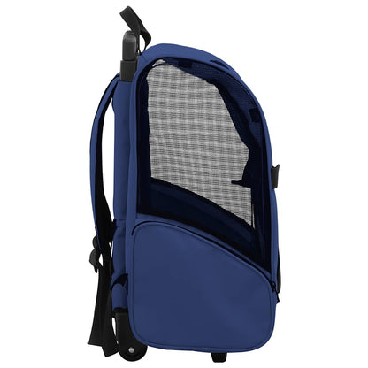 Trolley Trasportino per Animali Pieghevole Multifunzione Blu