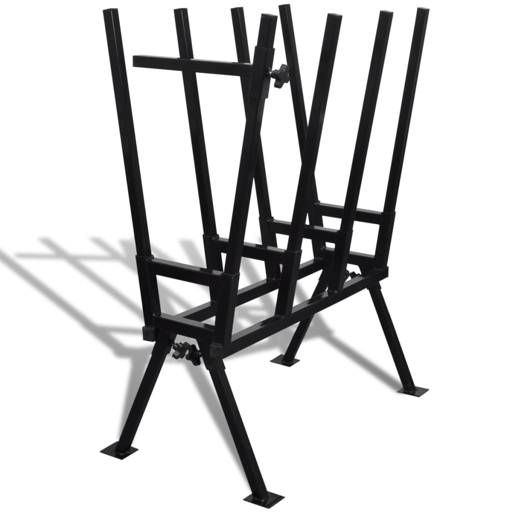 Cavalletto Verniciato a Polvere Nero per Segare Legno