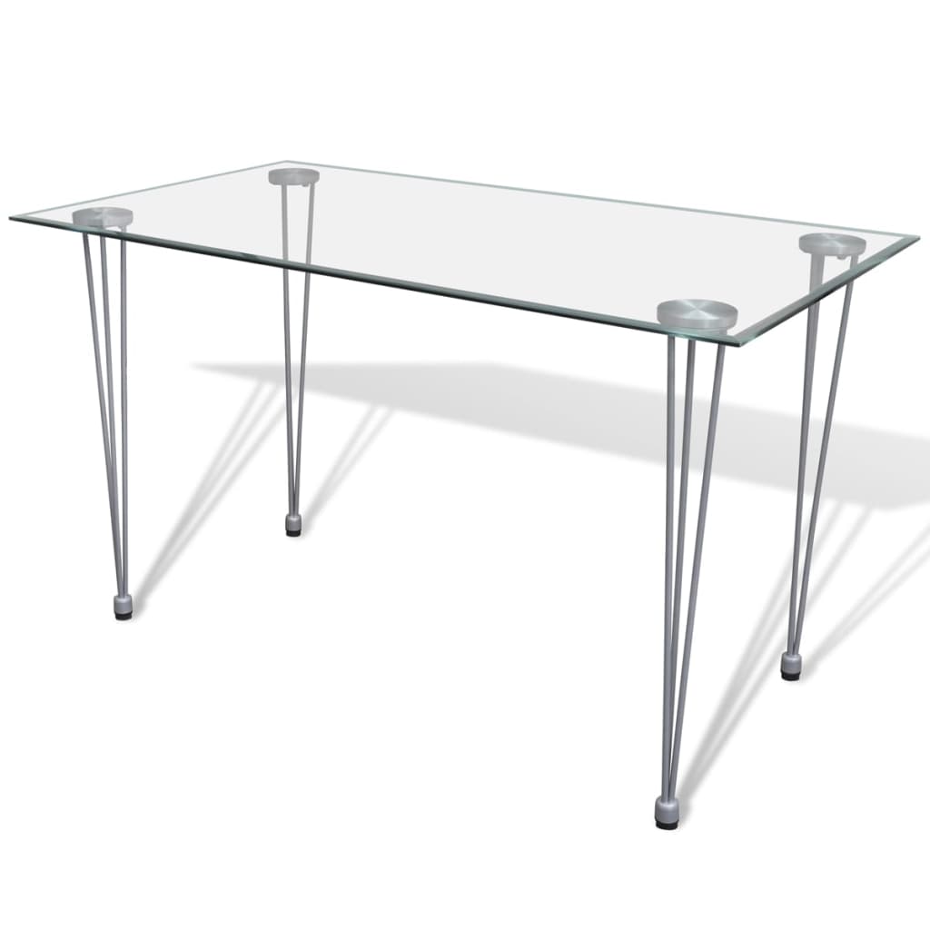 Tavolo da Pranzo con Piano in Vetro Trasparente