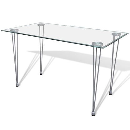Tavolo da Pranzo con Piano in Vetro Trasparente