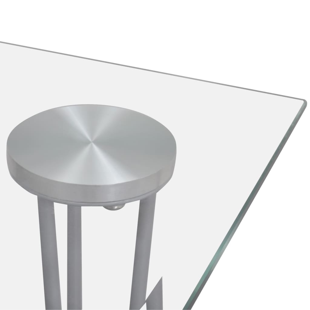 Tavolo da Pranzo con Piano in Vetro Trasparente