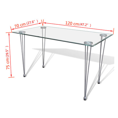 Tavolo da Pranzo con Piano in Vetro Trasparente
