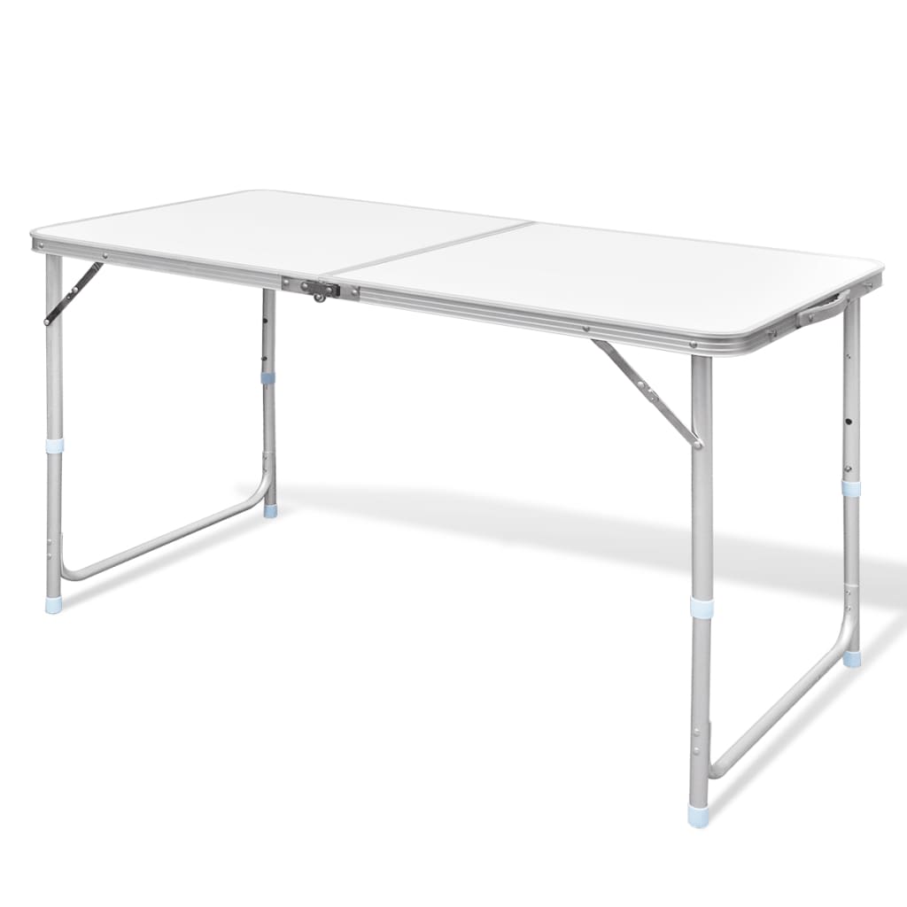 Tavolo da Campeggio Pieghevole Alluminio Regolabile 120x60 cm