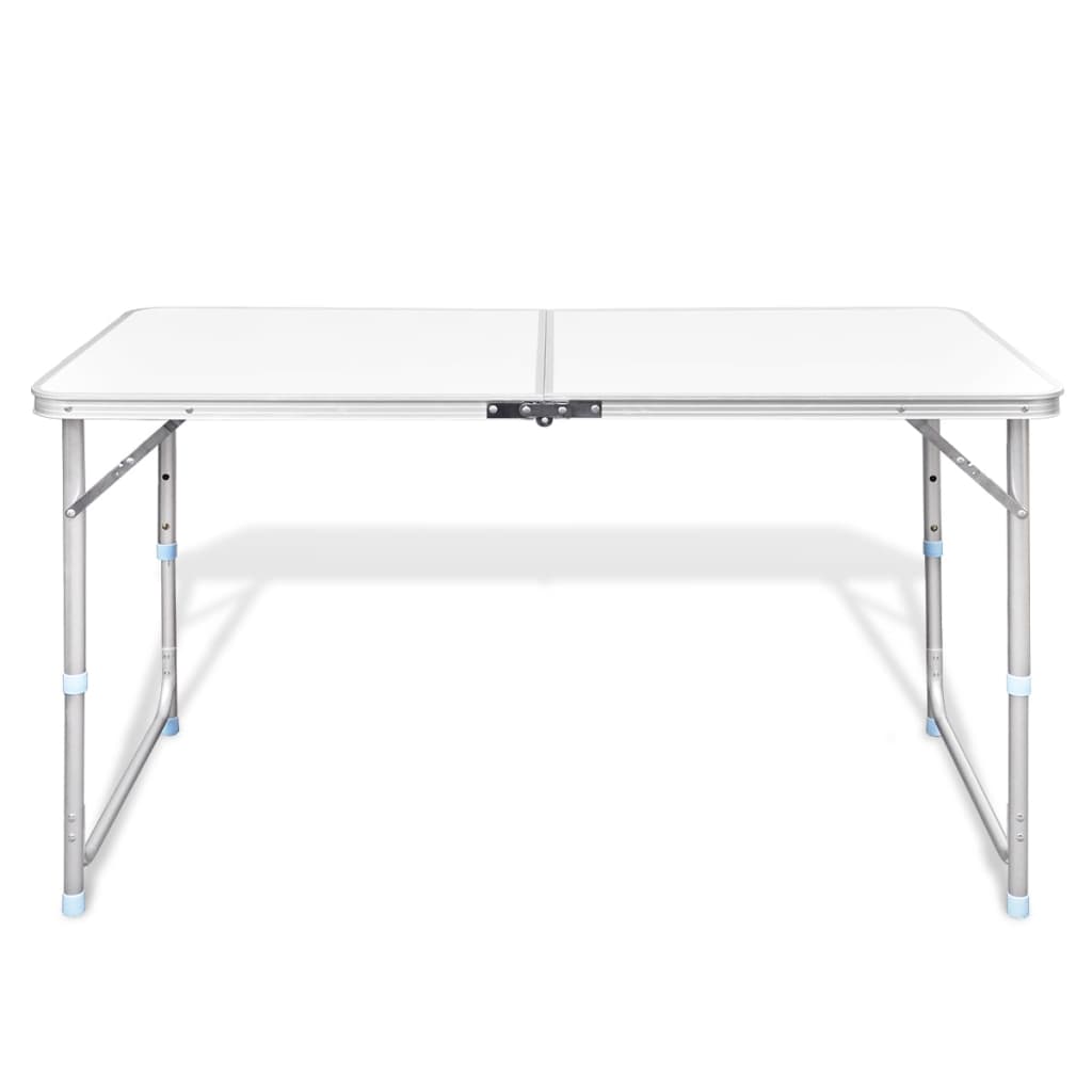 Tavolo da Campeggio Pieghevole Alluminio Regolabile 120x60 cm