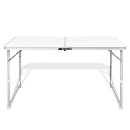 Tavolo da Campeggio Pieghevole Alluminio Regolabile 120x60 cm