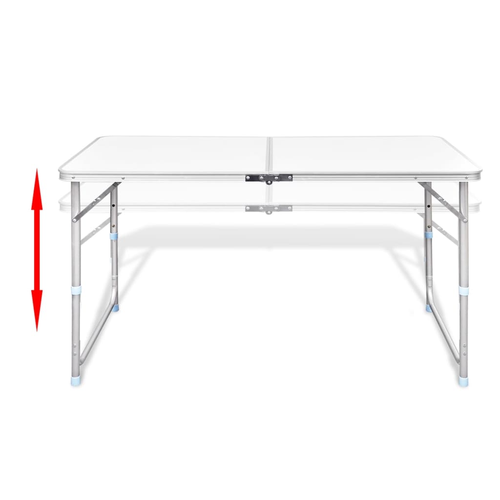 Tavolo da Campeggio Pieghevole Alluminio Regolabile 120x60 cm
