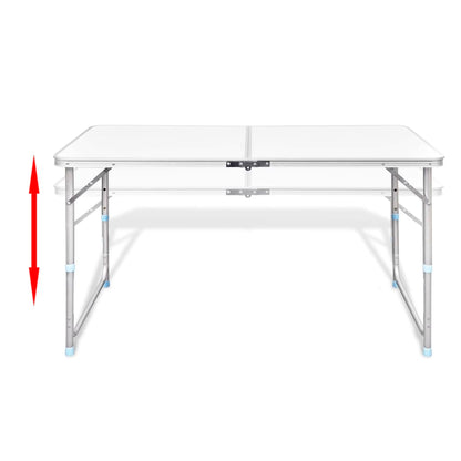 Tavolo da Campeggio Pieghevole Alluminio Regolabile 120x60 cm